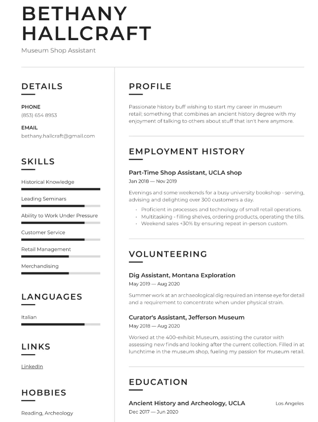 How To Write A Resume After First Job