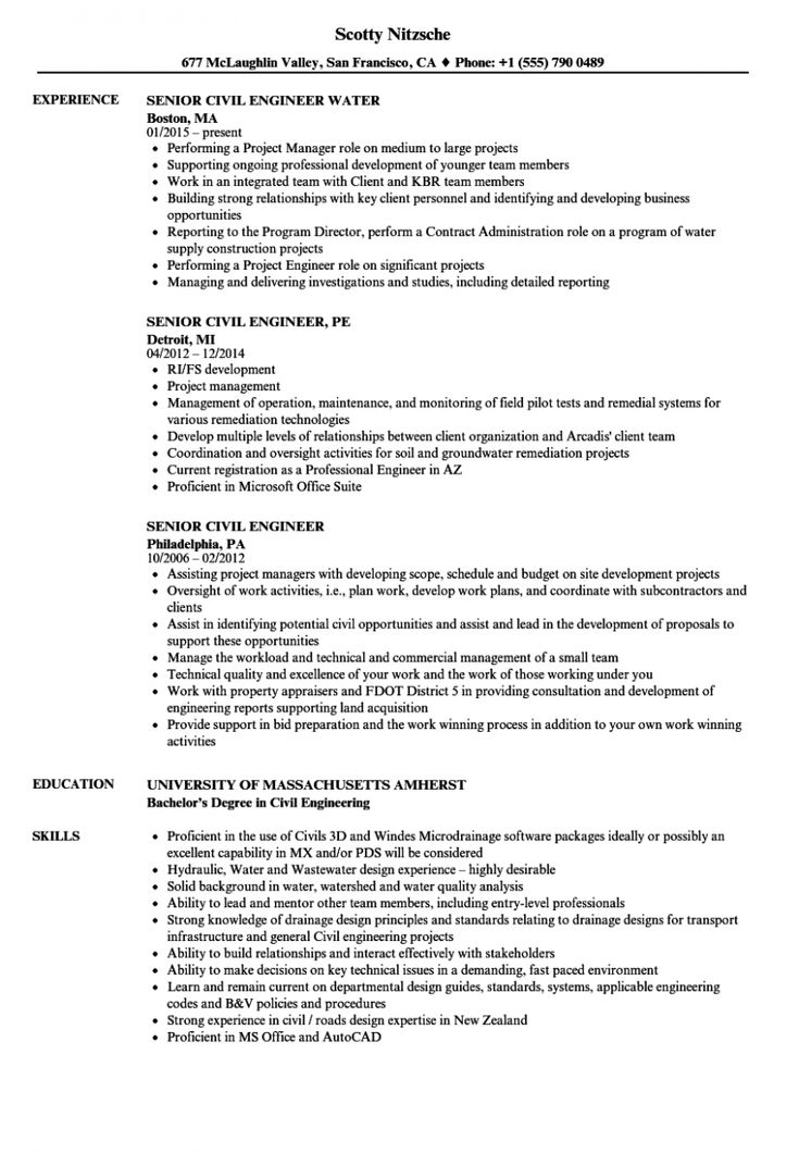 14 Civil Engineer Resume Doc Engineering resume, Civil engineer