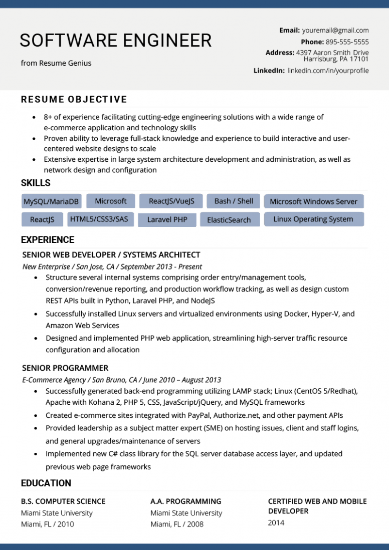 Example Of A Line Cook Resume