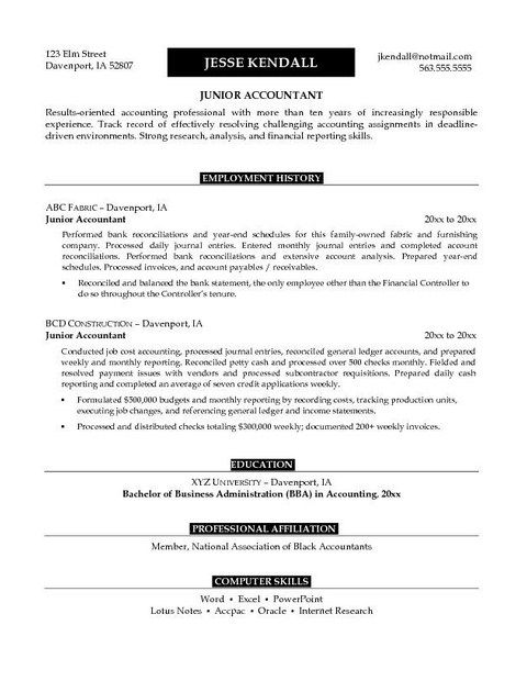 Accounting Student Resume Objective Examples