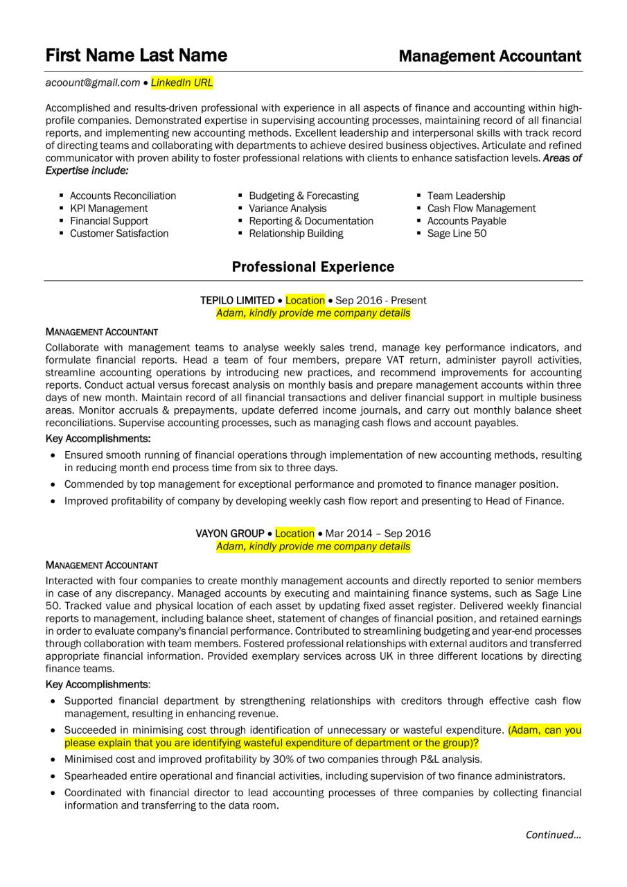 Accounting Resume Sample ResumeCroc Professional Resume Writers