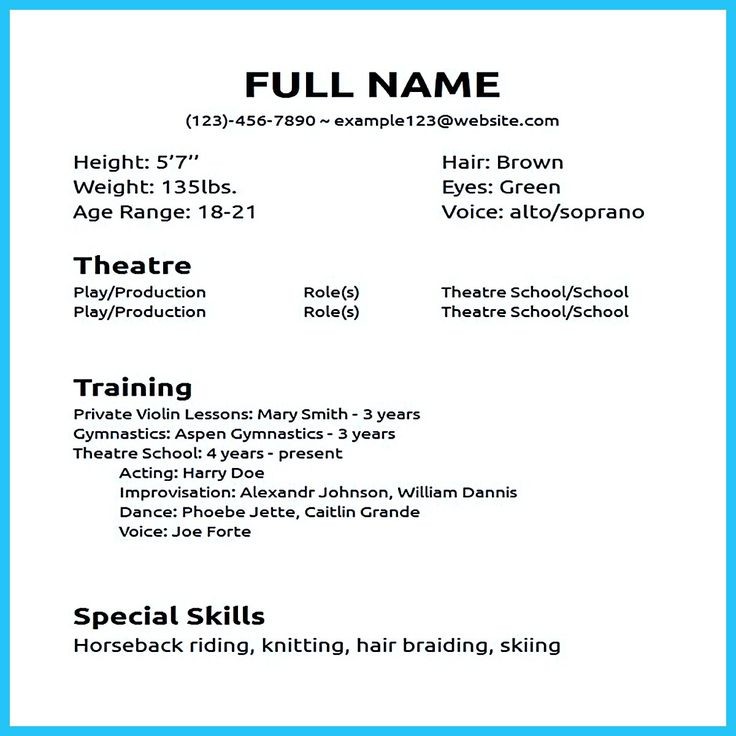How Do I Make An Acting Resume With No Experience