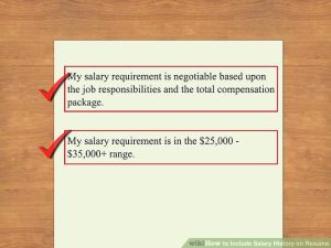 How to Include Salary History on Resume 11 Steps (with Pictures)