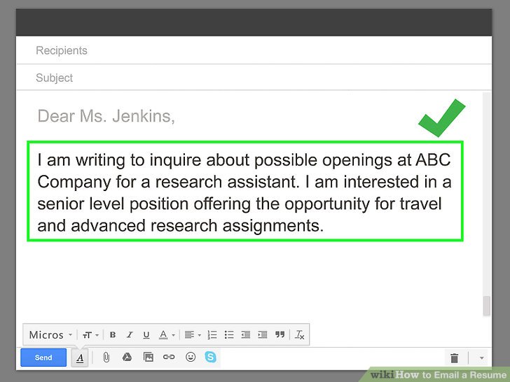 How To Write A Mail While Sending A Resume