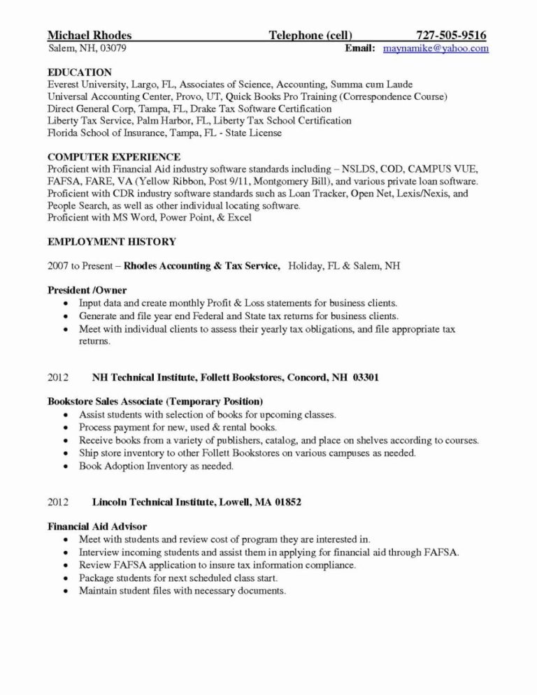 General Cv Summary Examples