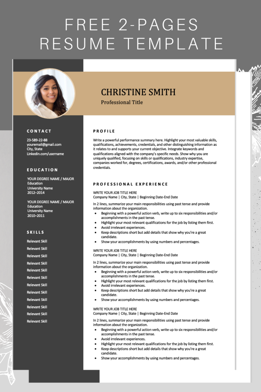 Free Resume Templates Resume template, Downloadable resume template
