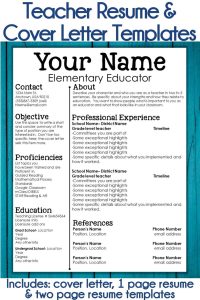 My Teacher Resume & Cover Letter Templates are perfect for elementary