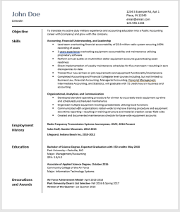 Please critique my resume Accounting