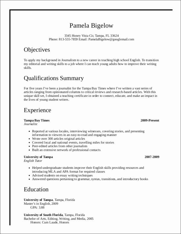 How To Write A Resume Summary For Career Change