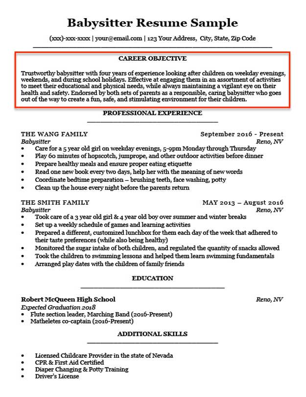 How To Write An Objective For Resume Sample