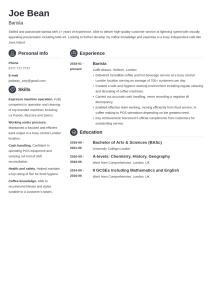 Barista CV Example & Writing Guide for 2021