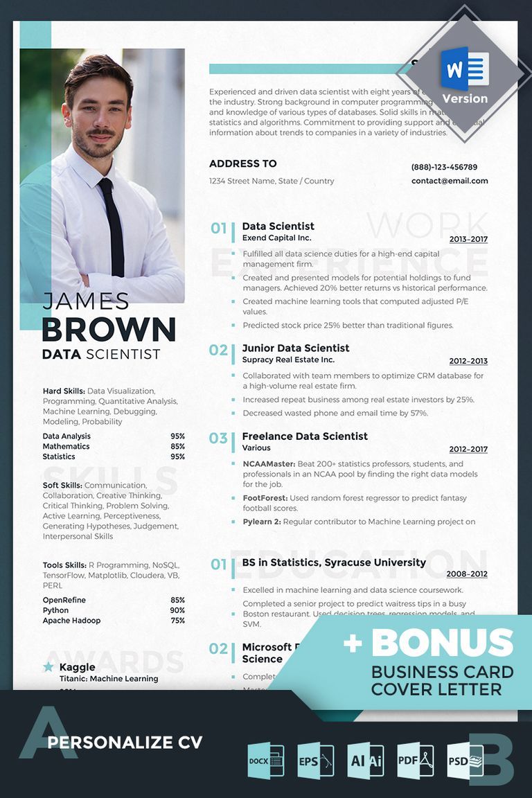 Data Science Resume Template Free