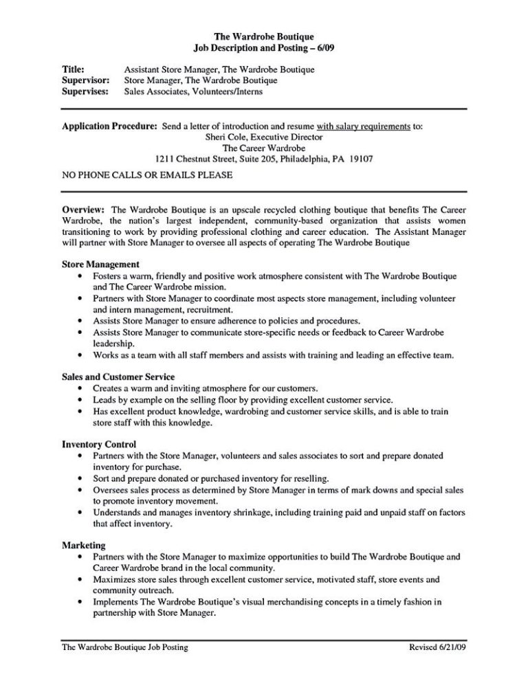 Retail Supervisor Cv Sample