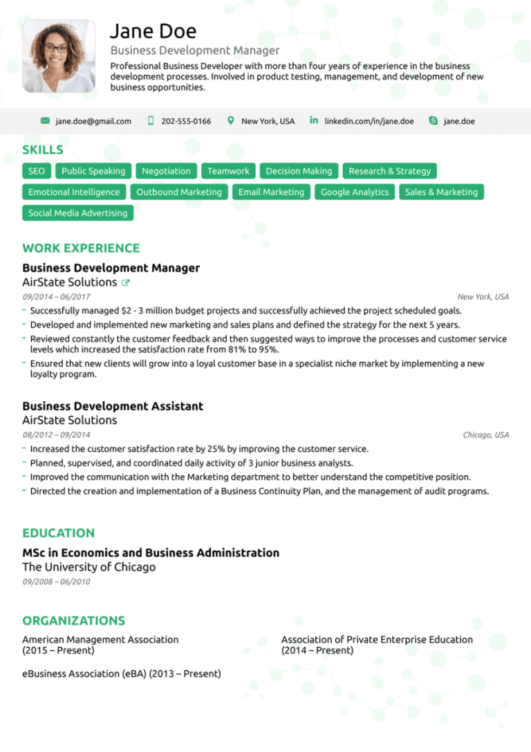 Online Marketing Resume Examples