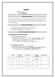 Fresher Resume Templates at