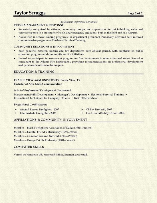 Professional Firefighter Resume Template