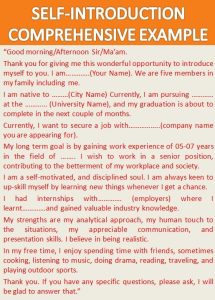 How To Introduce Yourself Interview Example Coverletterpedia