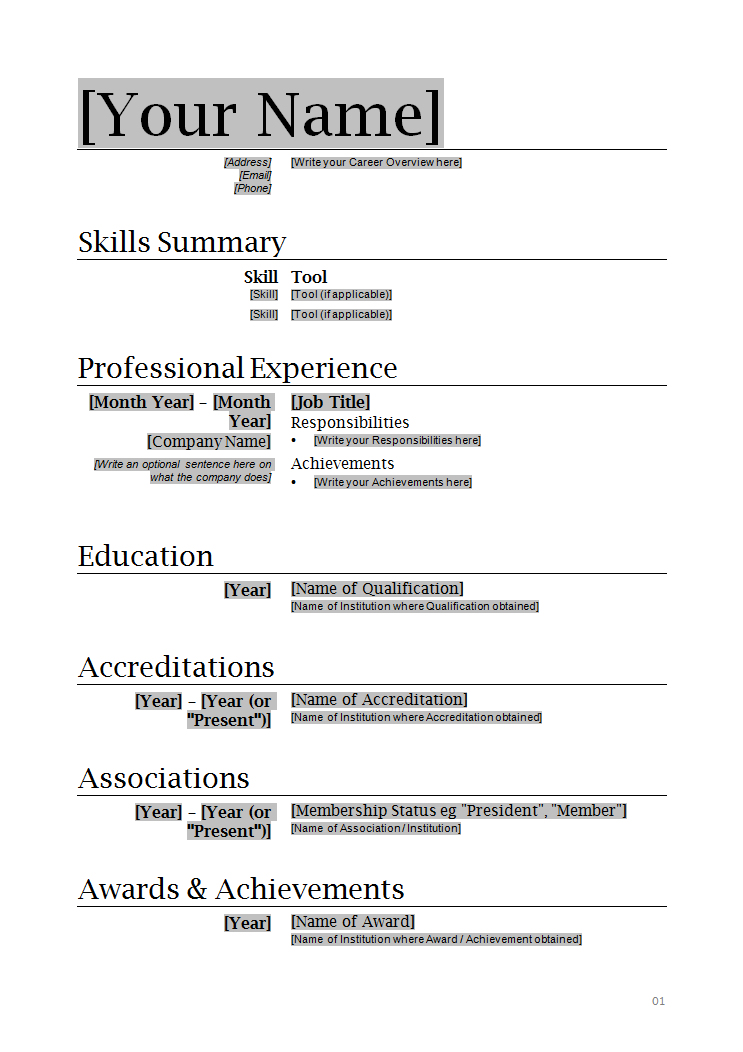 How To Make Resume Format Free