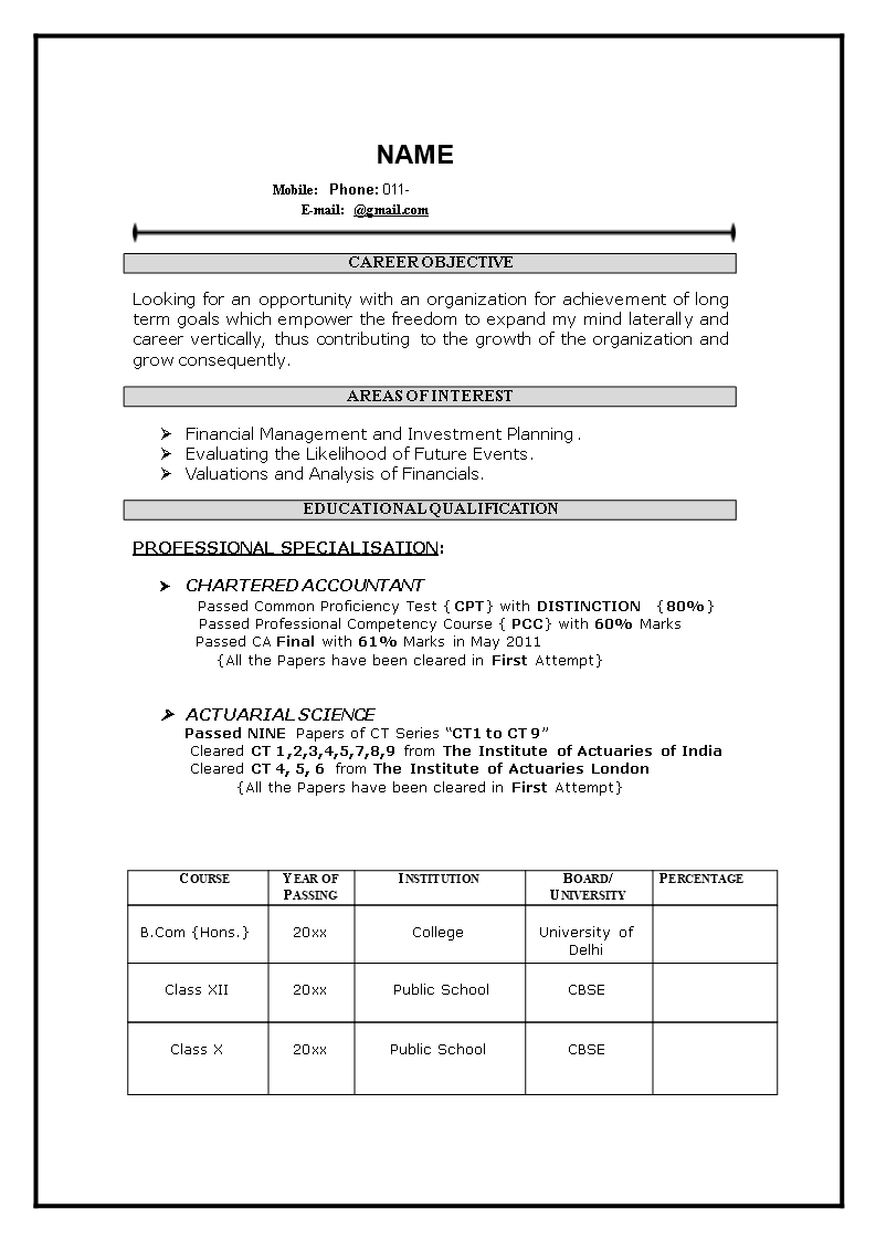 Fresher Resume How to prepare a Fresher Resume ? Download this