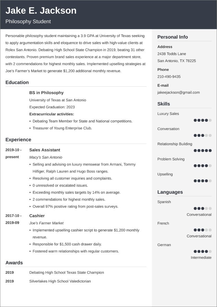 College Freshman Resume—Template and 25+ Writing Tips