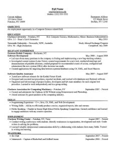 resumeexample2 Resume Cv Student resume template, Student resume