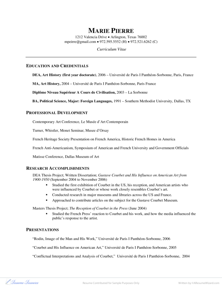 Political Science Resume Template