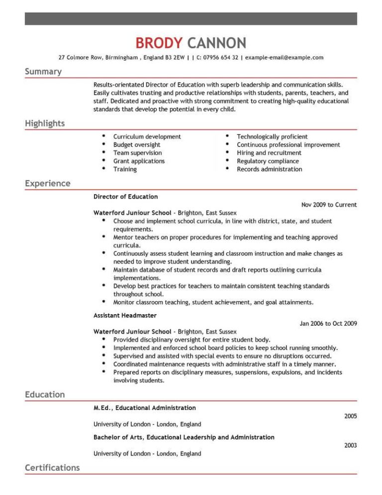 How To Write Education Section In Resume