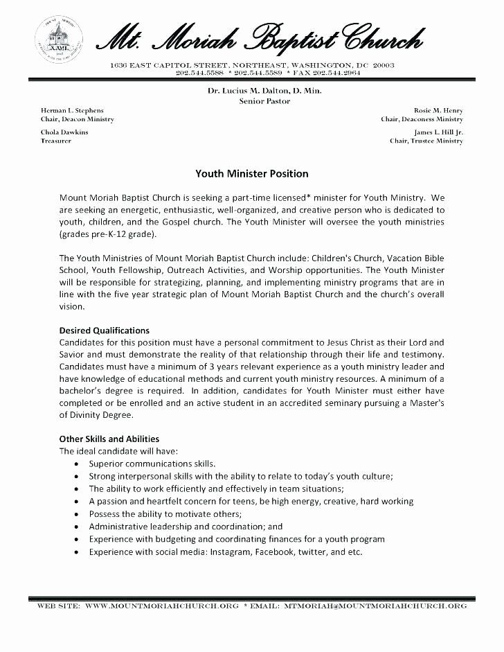 Church Ministry Resume Examples
