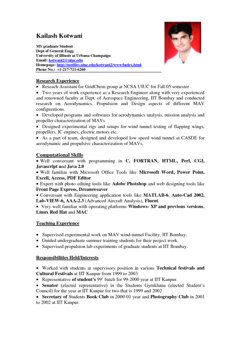 Cv Examples For Students With No Experience Pdf