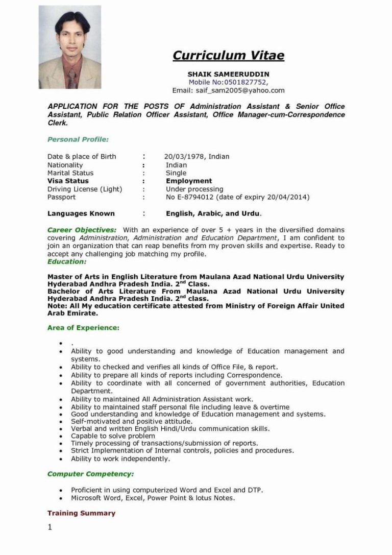 How To Make Resume For Job Fresher Pdf