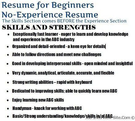 Resume Examples Skills Section Beginners