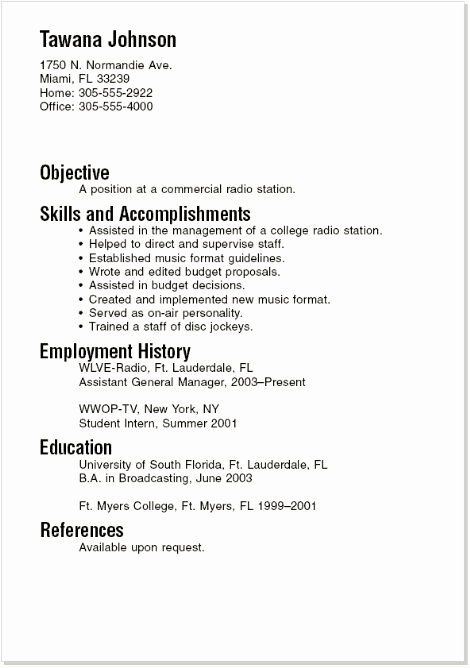 Sample Cv Template For Students