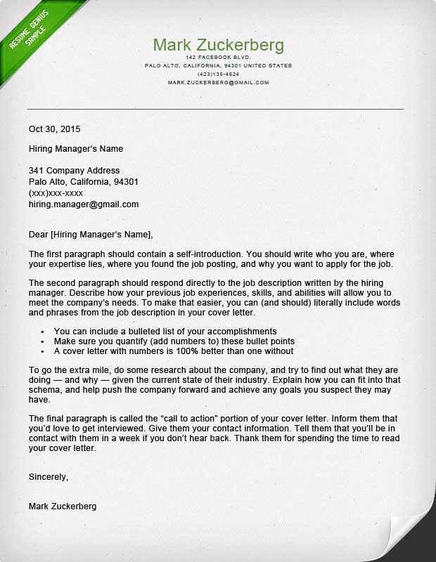 Cover Letter Samples and Writing Guide Resume Genius Writing a