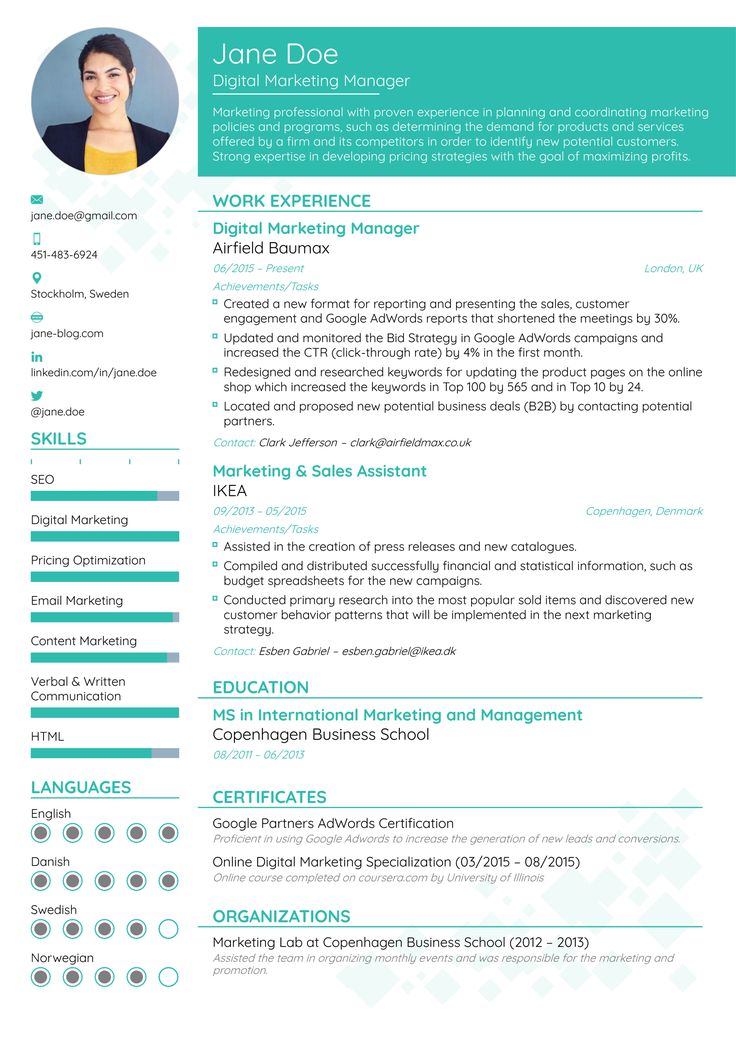 The Best Ideas for Resume Styles 2019 Best resume format, Marketing