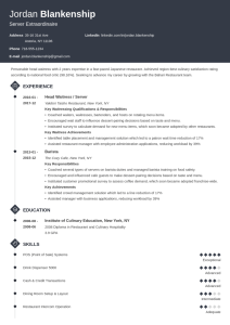 Food Service Resume Examples [with Skills & Job Description]