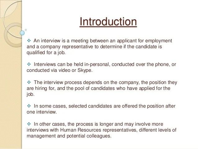 Self Introduction Interview How To Introduce Yourself In Interview English