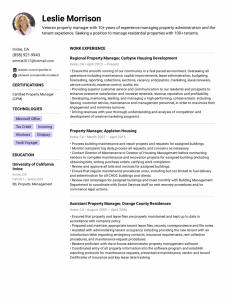 Free Property Manager Resume Example & Writing Tips For 2020 Property