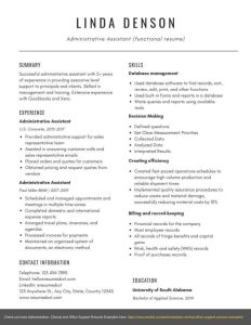 Functional Resume Format Templates and Examples Resumes bot