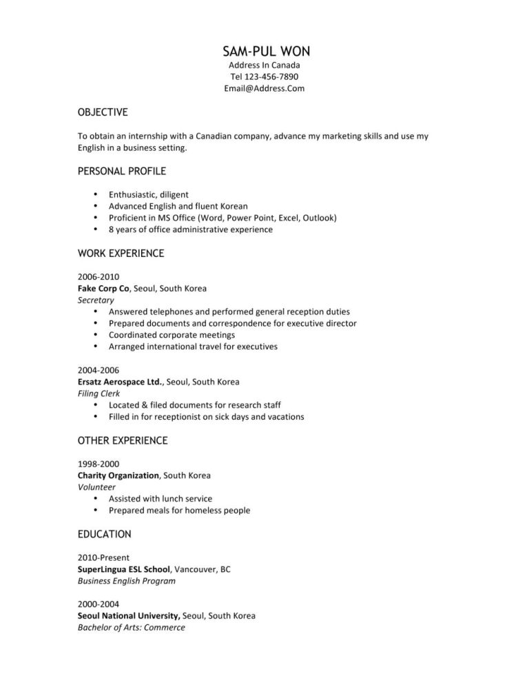 How To Make A Good Resume Canada