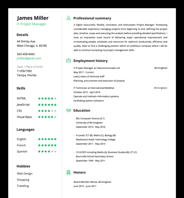 How To Make A Cv For Free