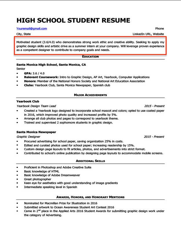 How To Write A Simple Objective For A Resume
