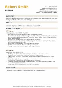 ICU Nurse Resume Samples QwikResume