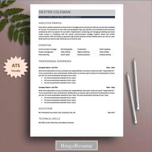 Resume Template CV Template ATSfriendly Etsy