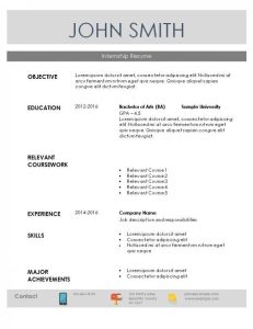 Internship Resume Template