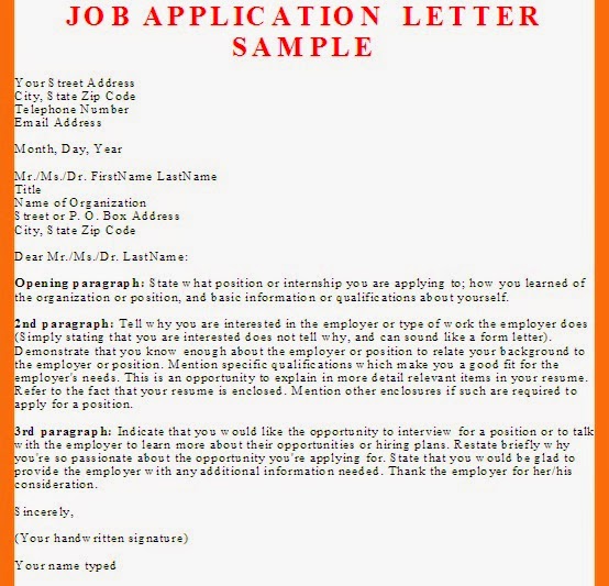 Business Letter Job Application Letter Sample and Tips