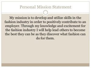Personal Mission Statement Examples For High School Students career