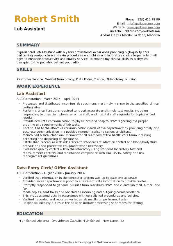 How To Write Lab Experience On A Resume