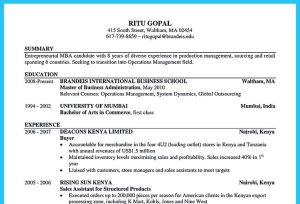 Cv Format For Job Kenya CVCROT