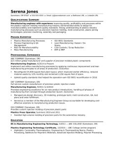 Manufacturing Engineer Resume