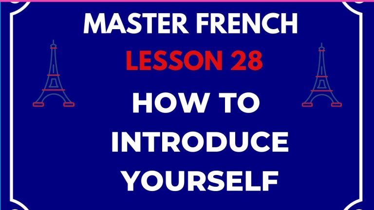 How To Introduce Yourself In French Language
